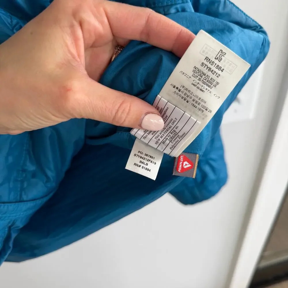 Patagonia Nano Zip Up Mock Neck Puffer Jacket Blue XXL